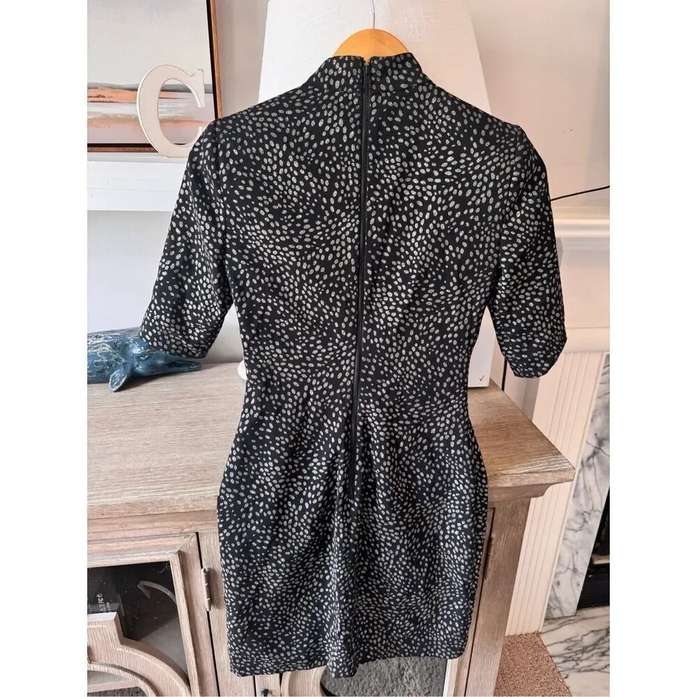 NWT Alice + Olivia Inka Strong-Shoulder Mockneck Dress Size 2 - Picture 7 of 12
